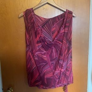 XXL Zumba Pink & Purple sheer pull over hoodie racer back sleeveless top